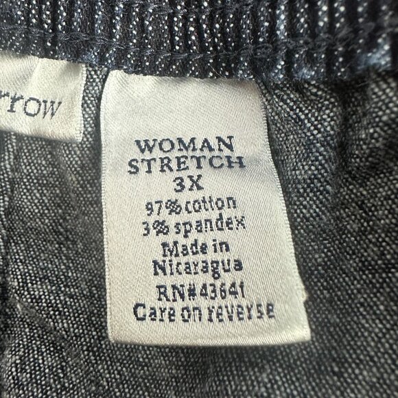 Croft & Barrow Womens Stretch Denim Capris 3X Dark Wash Elastic Waist - Picture 3 of 5